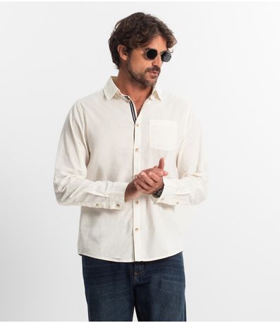 Camisa Masculina Manga Longa Diametro Bege