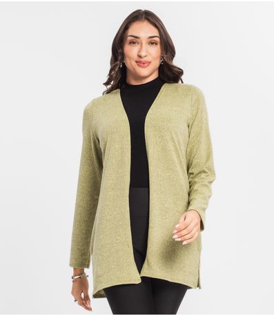 Cardigan Feminino Alongado Infinita Cor Verde
