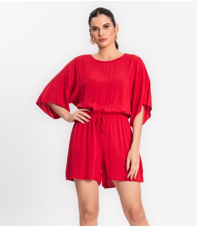 Macaquinho Feminino Viscose Infinita Cor Vermelho