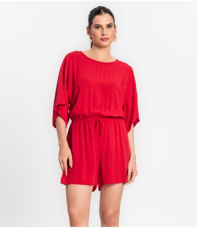 Macaquinho Feminino Viscose Infinita Cor Vermelho