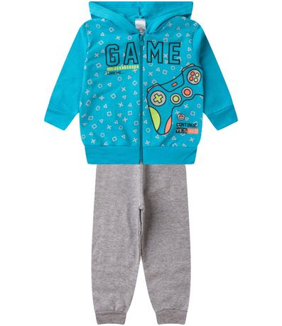 Conjunto De Moletom Infantil Menino Kappes Azul