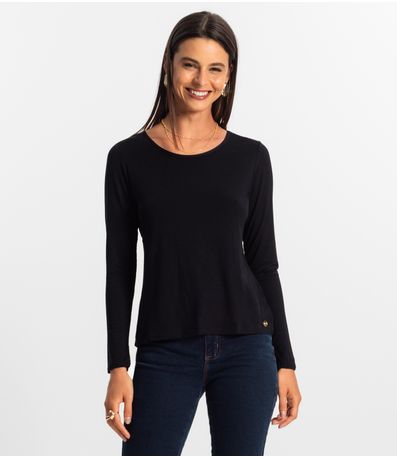 Blusa Feminina Manga Longa Rovitex Preto