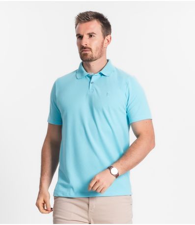 Camisa Polo Básica Masculina Diametro Azul