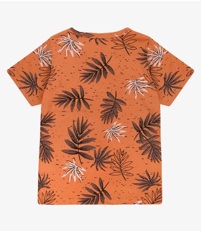 Camiseta Infantil Menino Coqueiros Infinita Cor Laranja