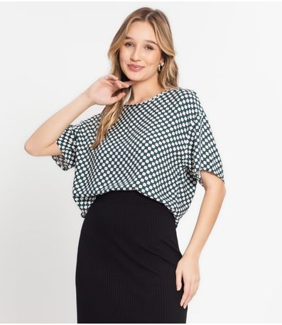 Blusa Feminina Estampada Infinita Cor Verde