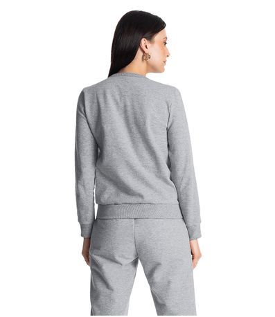 Blusão Feminino Básico de Moletom Rovitex Cinza