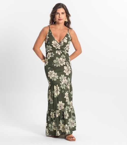 Vestido Longo Feminino Transpassado Select Verde