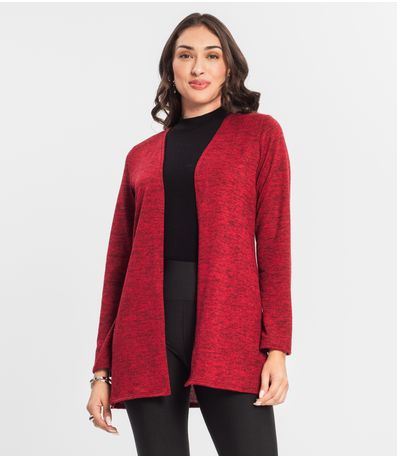 Cardigan Feminino Alongado Infinita Cor Vermelho