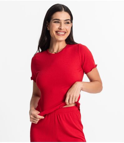 Pijama Feminino Canelado Select Vermelho