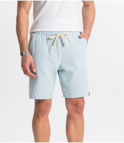 Bermuda Masculina Com Elástico E Bolsos Shift Azul