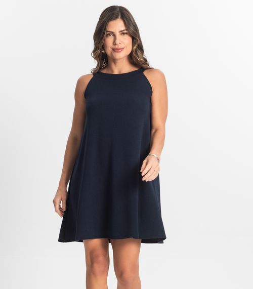 Vestido Feminino Curto Em Liganete Select Azul