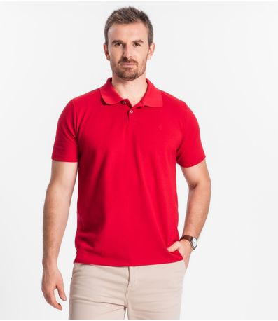 Camisa Polo Básica Masculina Diametro Vermelho
