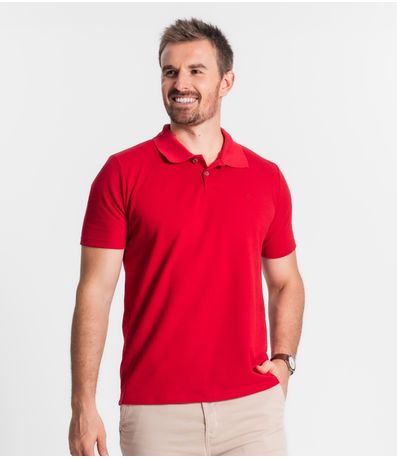 Camisa Polo Básica Masculina Diametro Vermelho