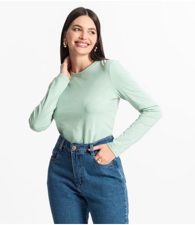 Blusa Manga Longa Básica Select Verde