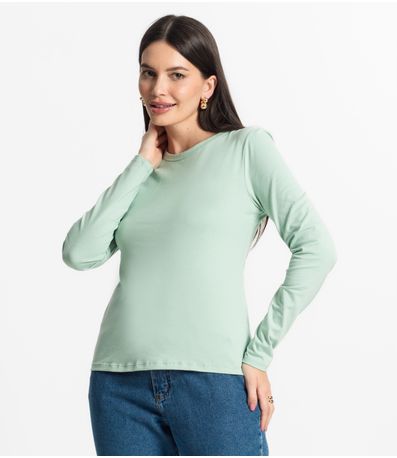 Blusa Manga Longa Básica Select Verde