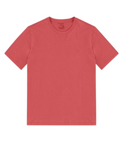 Camiseta Masculina Básica Meia Malha Diametro Laranja