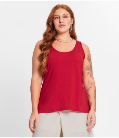 Regata Feminina Plus Size Secret Glam Vermelho