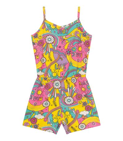 Macaquinho Infantil Estampado Infinita Cor Rosa