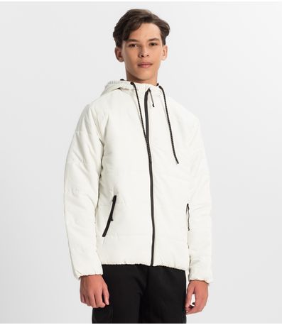 Jaqueta Puffer Juvenil Unissex Minty Bege