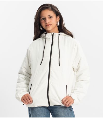Jaqueta Puffer Juvenil Unissex Minty Bege