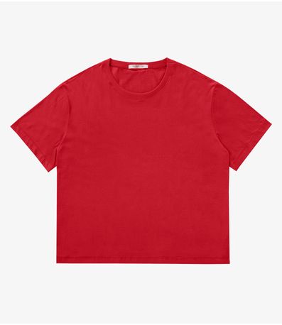 Blusa Manga Curta Plus Size Secret Glam Vermelho