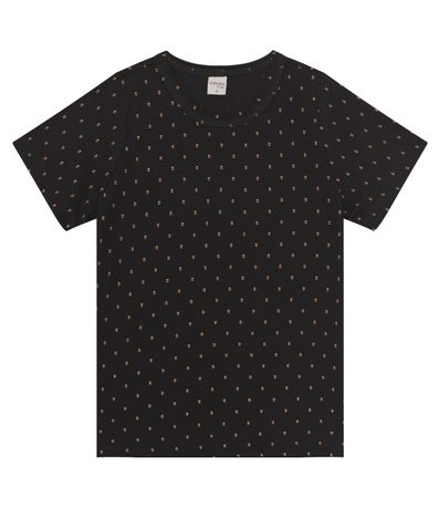 Camiseta Infantil Masculina Coqueiros Infinita Cor Preto