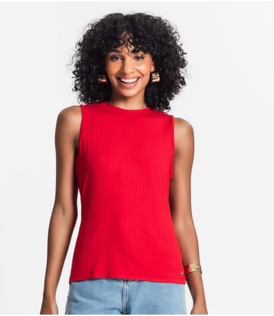 Regata Feminina Ribana Canelada Rovitex Vermelho