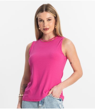 Regata Feminina Ribana Canelada Rovitex Rosa