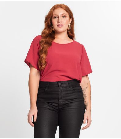 Blusa Feminina Plus Size Secret Glam Vermelho
