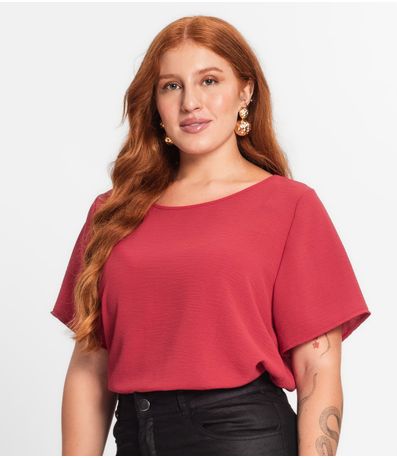 Blusa Feminina Plus Size Secret Glam Vermelho