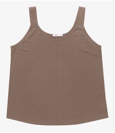 Blusa De Alça Feminina Plus Size Secret Glam Marrom