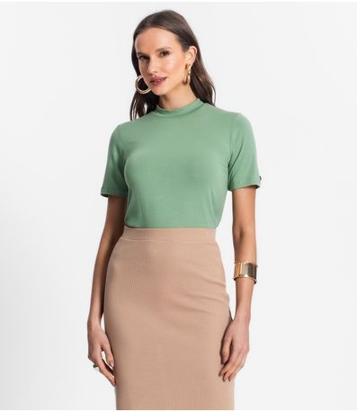 Blusa De Viscotorcion Básica Feminina Endless Verde