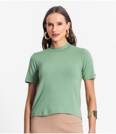 Blusa De Viscotorcion Básica Feminina Endless Verde