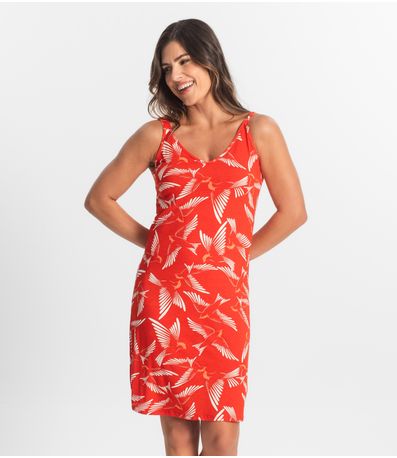 Vestido Estampado Rovitex Laranja
