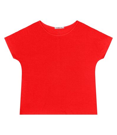 Blusa Manga Curta Feminina Plus Size Secret Glam Laranja