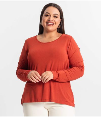 Blusa Manga Longa Viscotorcion Secret Glam Laranja