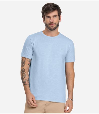 Camiseta Masculina Meia Malha Diametro Azul