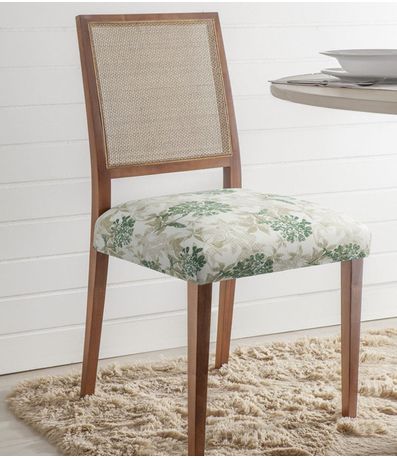 Capa Estampada Para Assento De Cadeira Adomes Verde