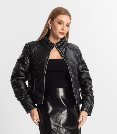 Jaqueta Feminina Puffer Forrada Giada Preto