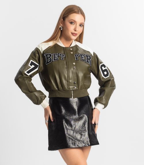 Jaqueta Feminina Bomber College Forever New Verde