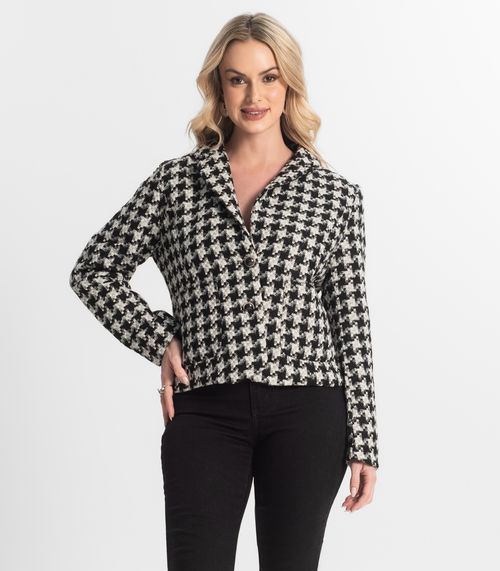Casaco Feminino Tweed Com Botões Giada Preto