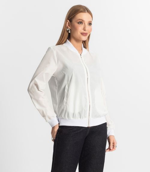 Jaqueta Feminina Corta Vento Atrativa Modas Branco