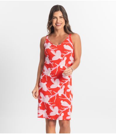 Vestido Estampado Rovitex Rosa