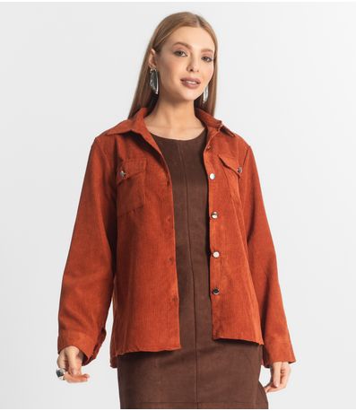 Camisa Feminina Cotelê Com Botões Atrativa Modas Amarelo