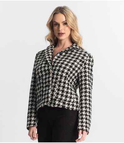 Casaco Feminino Tweed Com Botões Giada Preto