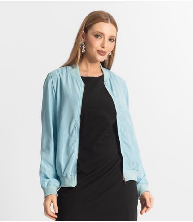 Jaqueta Feminina Corta Vento Atrativa Modas Azul