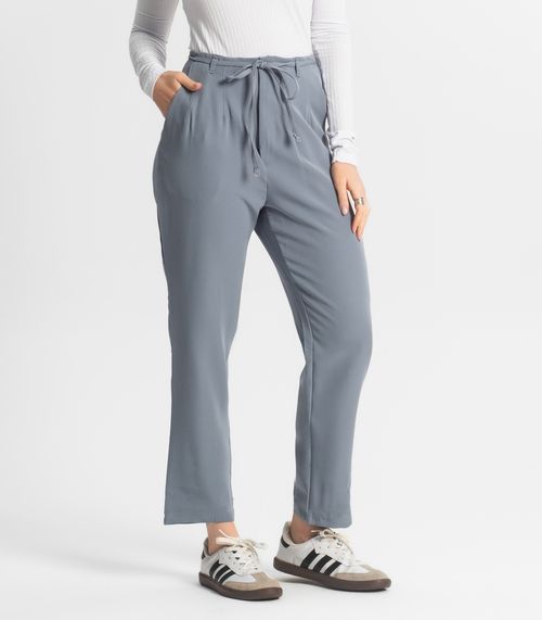 Calça Feminina Cenoura Em Alfaiataria Veshine Azul