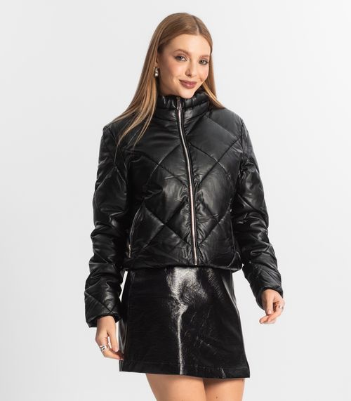 Jaqueta Feminina Puffer Forrada Giada Preto