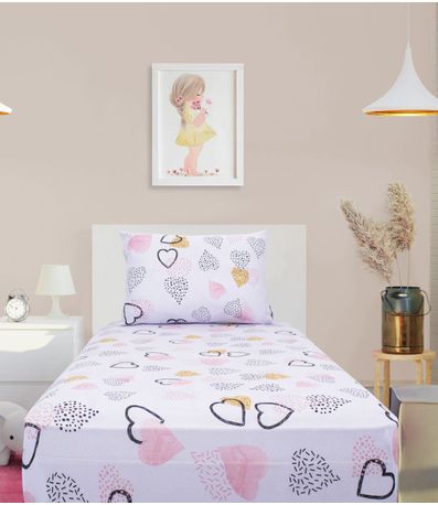 Jogo De Cama Solteiro Kids Doce Vida Rosa