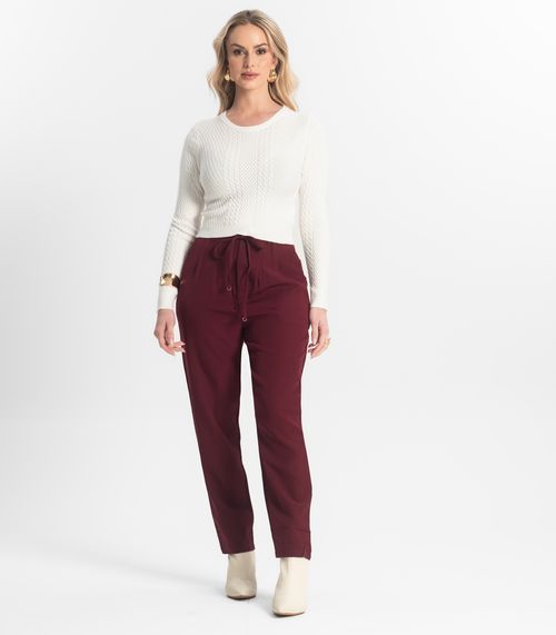Calça Feminina Cenoura Em Alfaiataria Veshine Vermelho